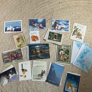 Large collection of 17 cards vintage assorted